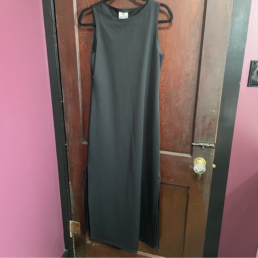 Jalate Long Slit Dress Medium Black